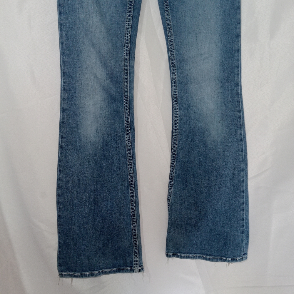 Shyanne Women Jeans 27 Blue Denim Flared Mid Rise Cotton 33 in Inseam Rodeo - Picture 2 of 14